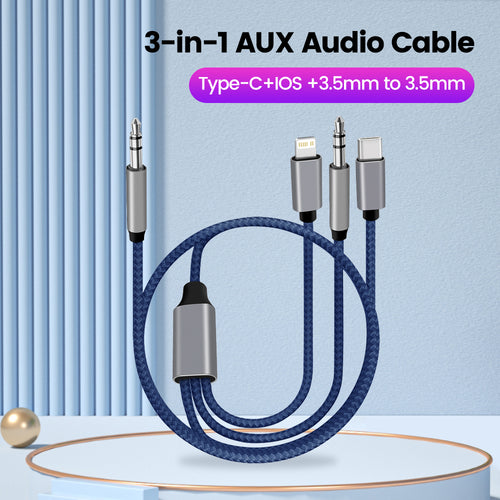 3-in-1 AUX Audiokabel overzicht